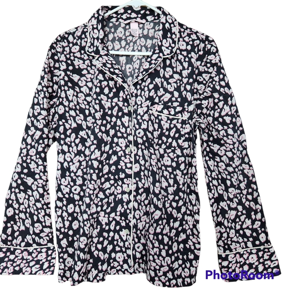 Victoria's Secret Animal Print Pink, Black, White Button-Up Night-Shirt  M - Picture 2 of 7